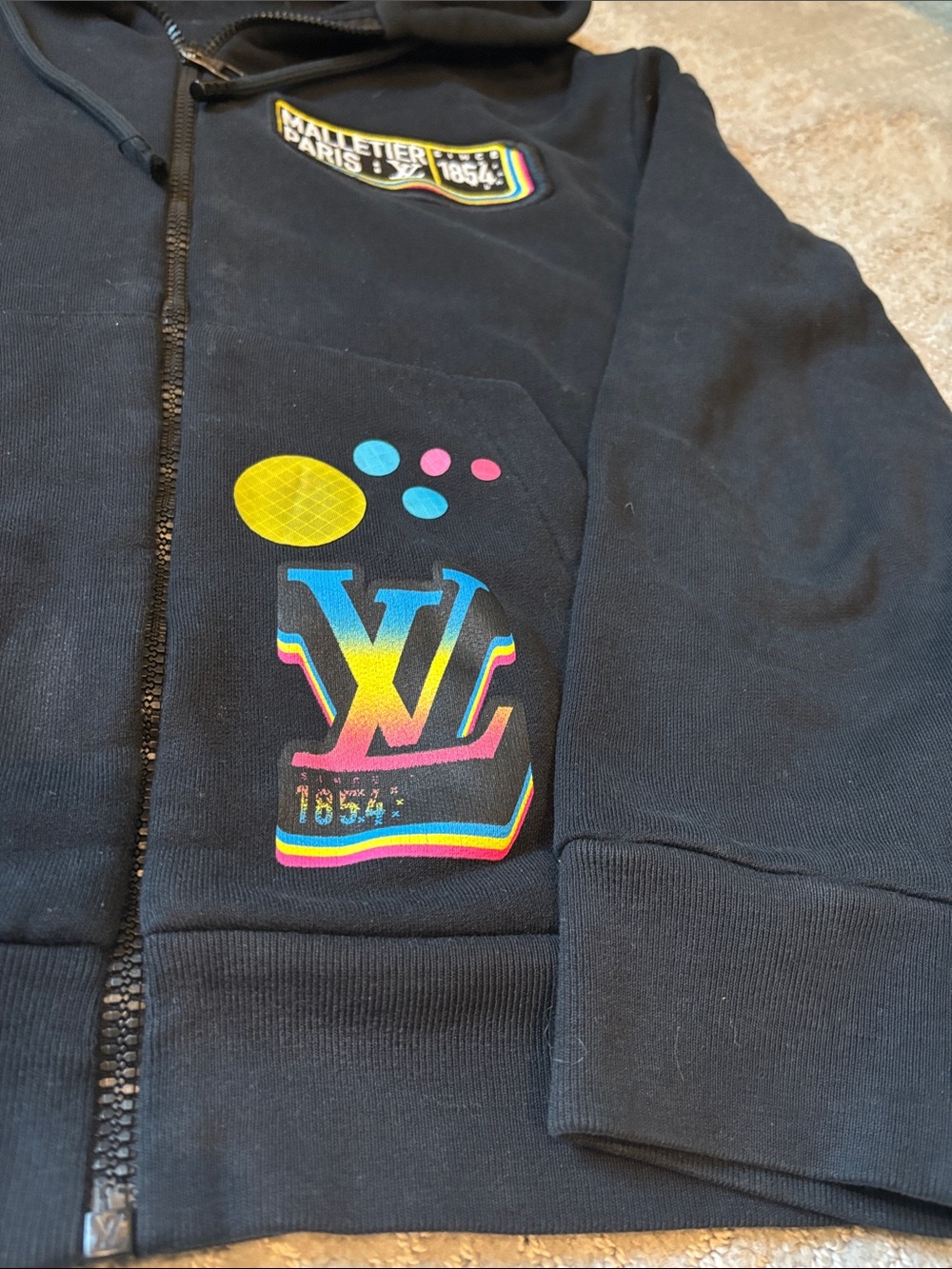 AUTH Louis Vuitton 2023 Jazz Multi Logo Zip Hoodie, Good Used Condition, M - Picture 8 of 15